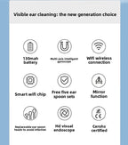 Visual Ear Wax Cleaner with Camera Safe Earwax Removal Endoscope with 5M Camera Luminous Otoscope Ear Cleaning Tools Ear Care