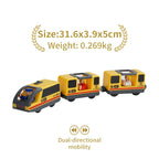 Wooden Railway Train Locomotive Magnetic Electric Car Train Toys Fit Biro Wooden Diecast Slot Train Track Railway Christmas Gift