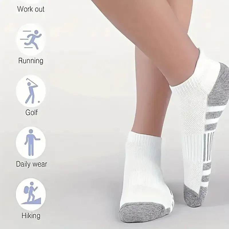 12 Pairs Men Breathable Sports Ankle Socks Arch Support Design for All Seasons Comfortable Durable Running Fitness Casual Socks Secondary image