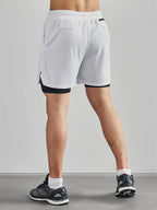 Print 2 in 1 Running Workout Shorts for Men Christian Gym Athletic Performance Shorts with Phone Pocket Towel Loop Activewear