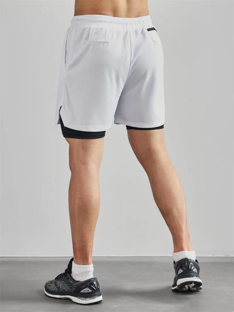 Print 2 in 1 Running Workout Shorts for Men Christian Gym Athletic Performance Shorts with Phone Pocket Towel Loop Activewear