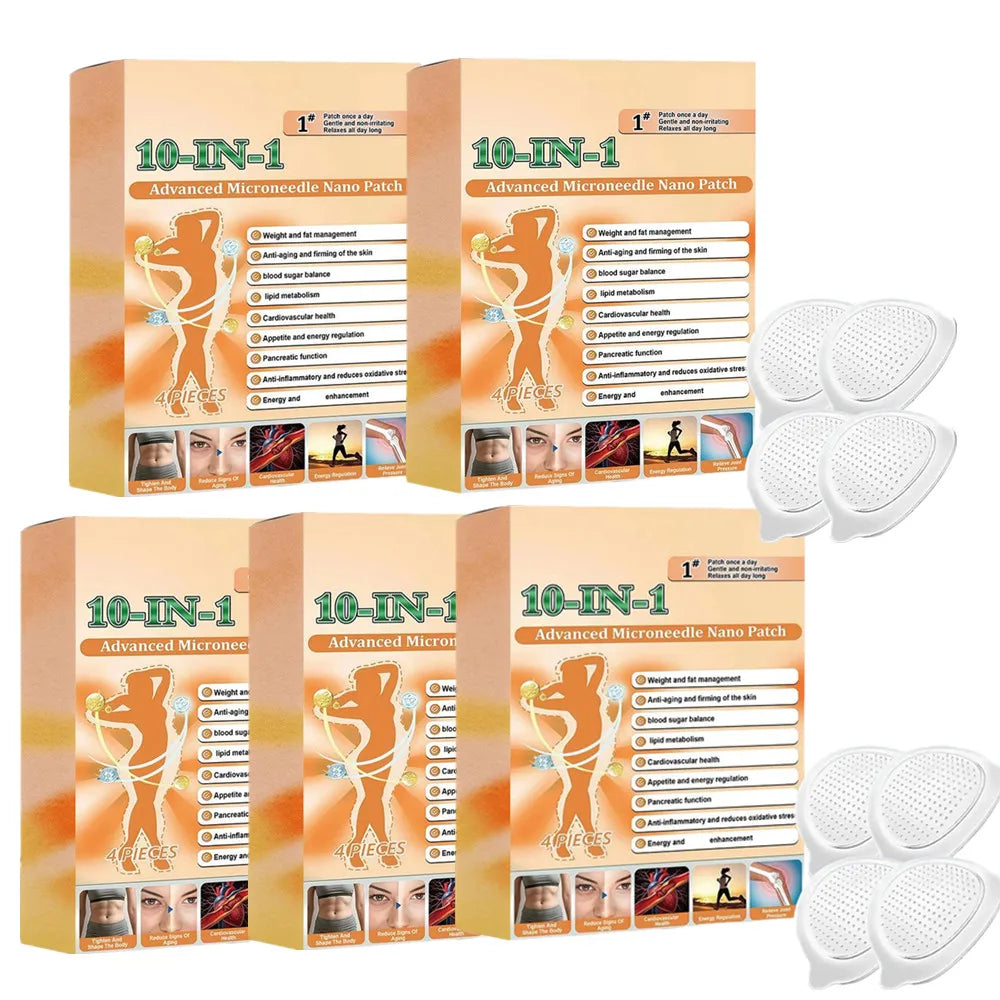 1-5X 10-in-1 Berberine x NAD+ Weight Management Assistance Patch Easy To Use Body Weight Loss Sticker Body Care Patch