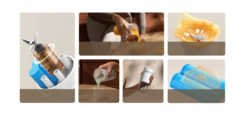 MIJIA Portable Blender 2,40S Quickly Squeeze Juice,19500 rpm,300ML Capacity Mixer Juicer Machine,PCTG Cup Body Blenders