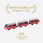Wooden Railway Train Locomotive Magnetic Electric Car Train Toys Fit Biro Wooden Diecast Slot Train Track Railway Christmas Gift