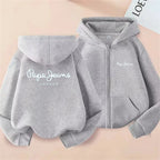 Fashion brand print Hoodies coat Children Zipper Tops Girl pink Boy black Kids Clothing Casual Spring Autumn Sweatshirts