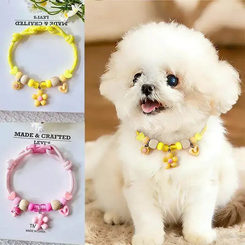 Adjustable Camphor Wood Pet Flea Tick Collar, Summer Dopamine Anti Mosquito Insect Repellent Necklace For Dogs Cats