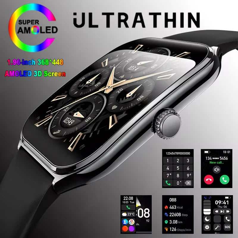 New For OPPO Ultra Thin Smart Watch Men AMOLED HD Screen Always Show Time Heart Rate Bluetooth Call Sports Waterproof Smartwatch Main image