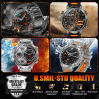 2026 New TANK Ultra 1400mAh Battery Military Smart Watch 10ATM Waterproof Heart Rate Tactical LED Flashlight Men Sports Bracelet