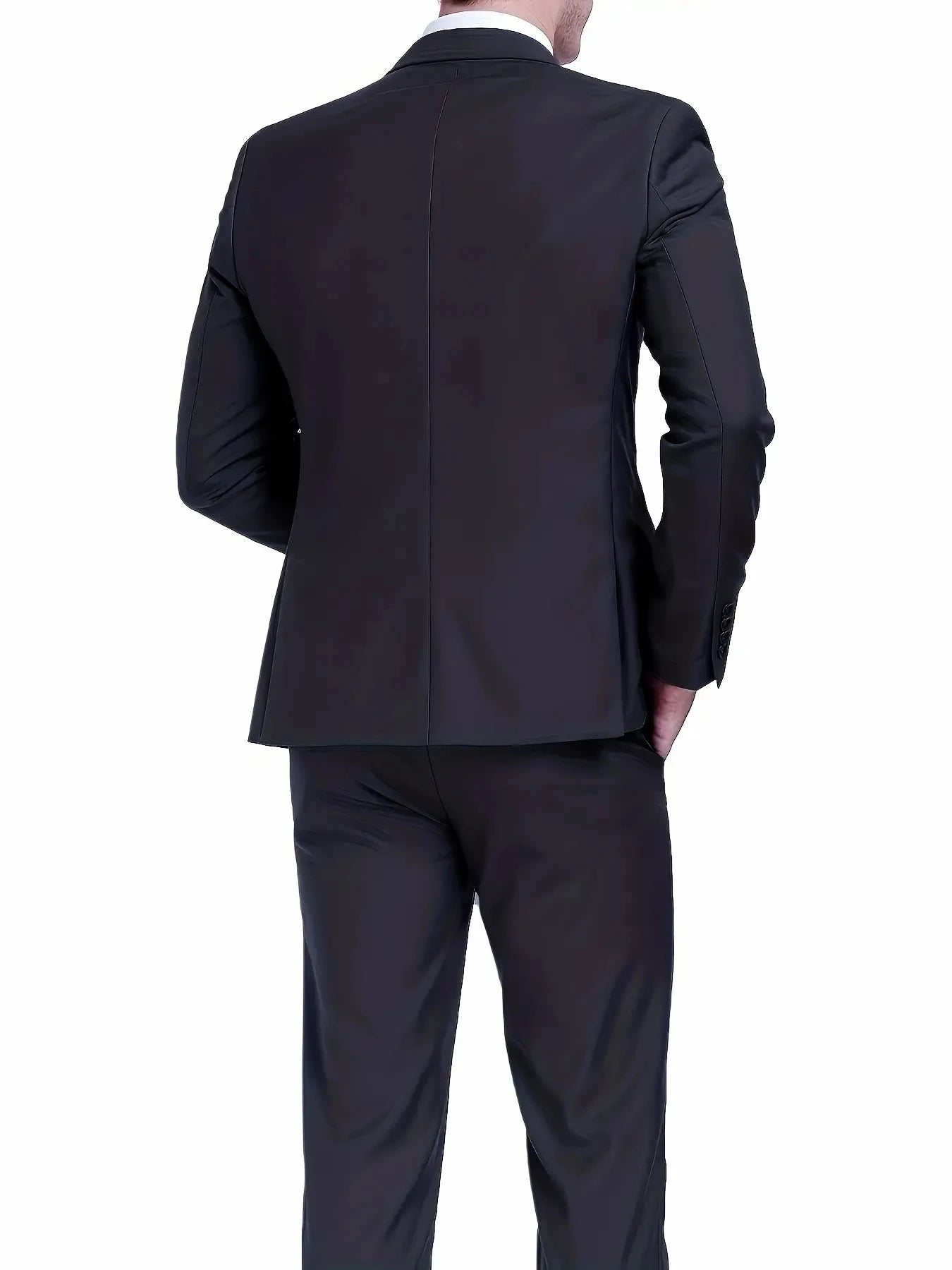 Men's Burgundy 2-Piece Suit Set (Blazer + Trousers Only, No Vest Included),Slim Fit Formal Business Wedding Party Jacket & Pants