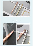 20-200 Pens New Slim Metal Ballpoint Pens Rose Gold Custom Logo Advertising Lettering Engraved Name School Office Supplies Gifts
