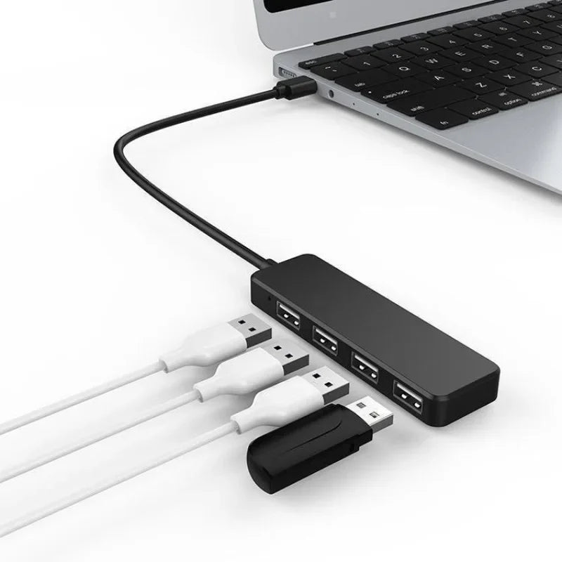 USB 2.0 Ultra-thin USB 2.0 Multi-USB 4 Port Splitter Hub Adapter Dock Expander PC Laptop Computer Accessories Image principale du produit
