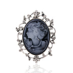 Vintage Victorian Design Queen's Cameo Brooch Pin, Antique Wedding Beauty Jewelry Gift, Elegant Style