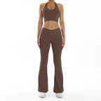 Scrunch Sports Suit Women's Yoga Set Gym Wear Sexy Sports Bras and Flared Leggings Sets Fitness Outfits Female Workout Clothes
