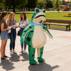 2025 Inflatable Frog Costume Funny Full Body Blow Up Cosplay Costume Suit for Adult Kids Halloween Quick Inflation Frog Suit