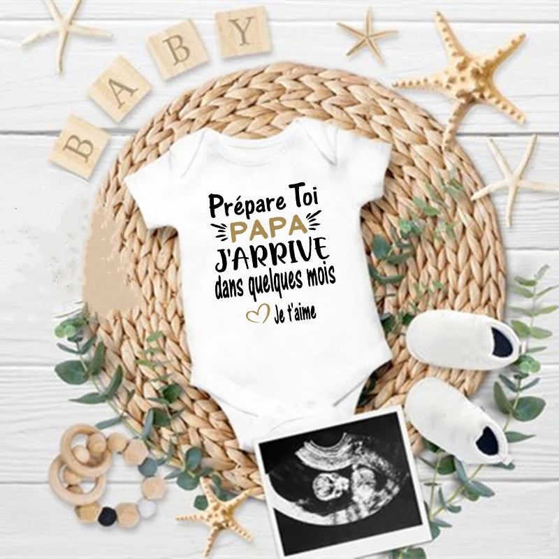 Prepare Yourself PAPA I'm Coming In A Few Month Announcement Pregnant Baby Bodysuit Boy Girl Toddler Jumpsuit Infant Shower Gift Main image