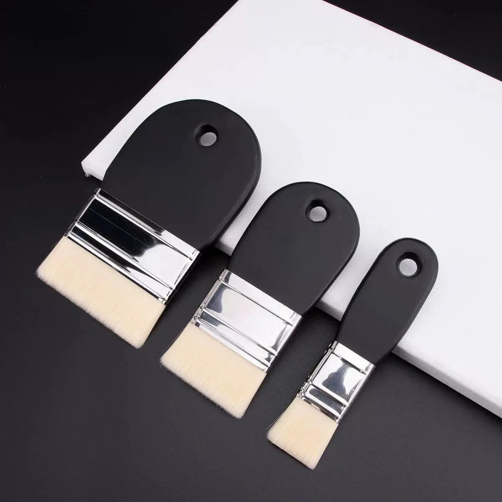 Oil Painting Nylon Pen Set Gouache Acrylic 1/3 Pcs Small/Medium/Large Sizes Flat Head Brush Wood Handle Painting Tools for Fine