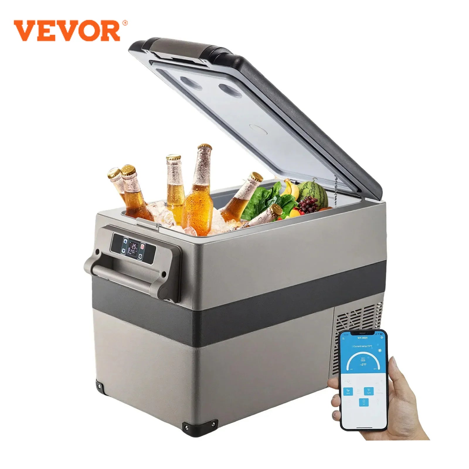 VEVOR  35L 45L 55L Car Refrigerator Mini Fridge Freezer Portable Compressor Cooler 12/24V DC 110-240V Ice Box for Camping Image principale du produit