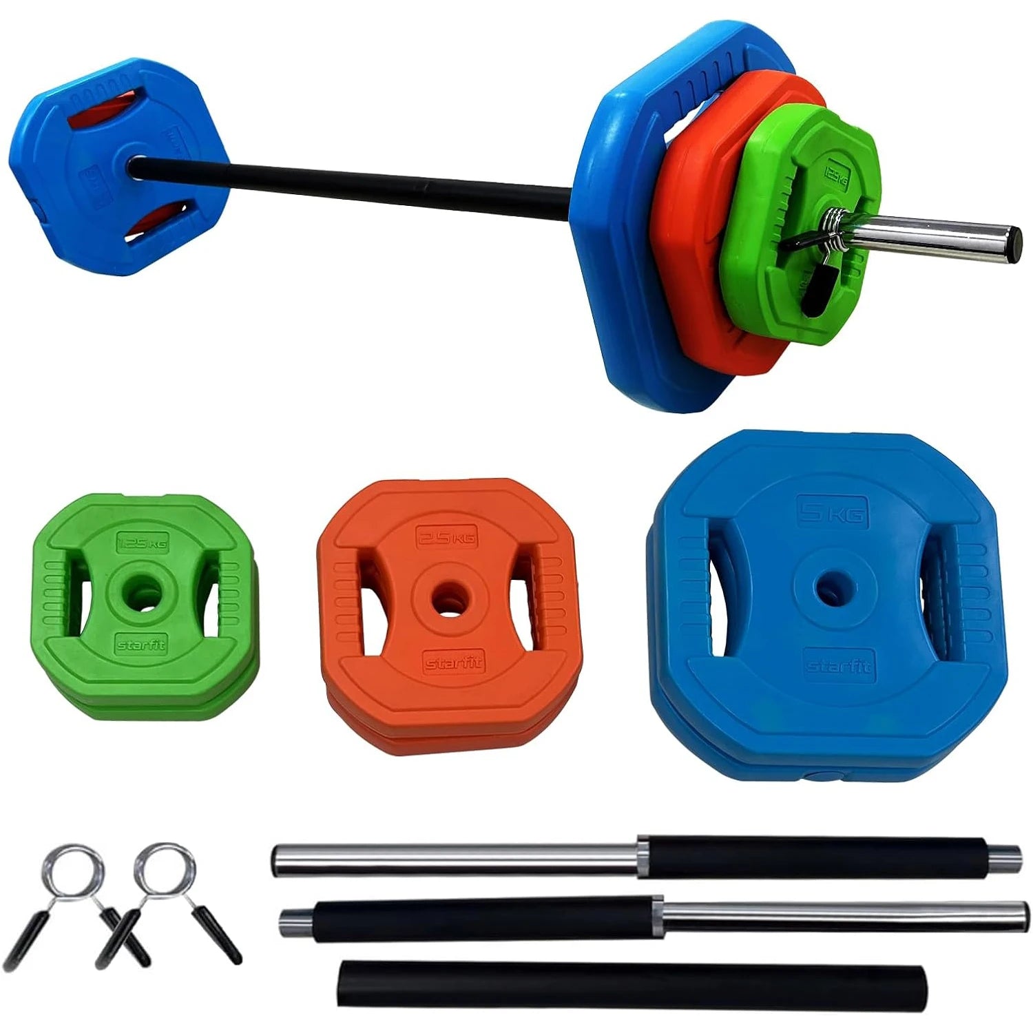 Adjustable Barbell Weight Set, 40lb /20kg Adjustable Free Weights for Home and Gym Workout Strength Training