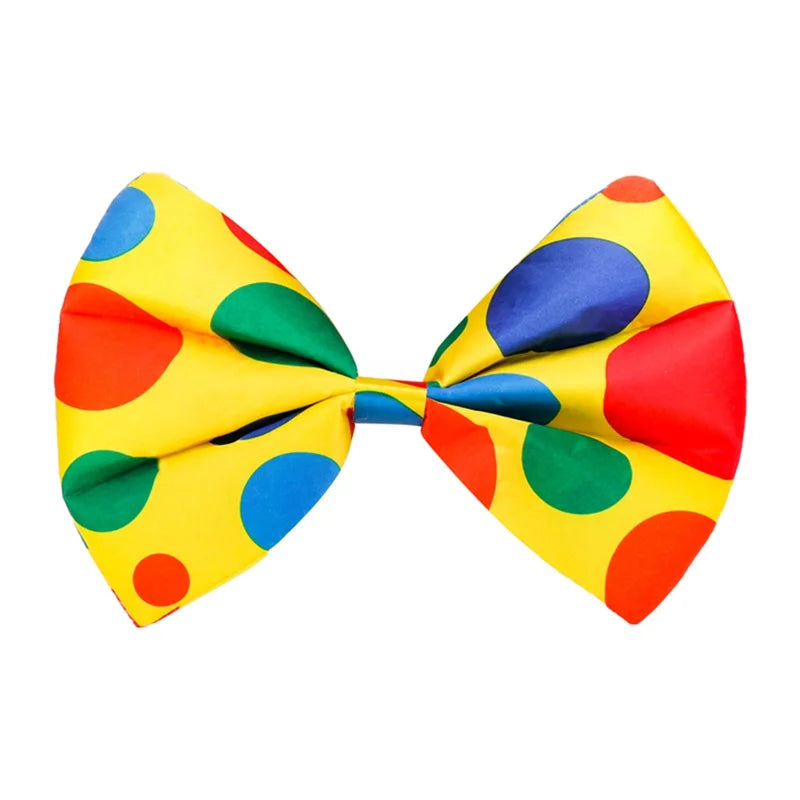 Colorful Polka Dot Printed Clown Tie And Bow Tie Clown Props Halloween Carnival Circus Performance Party Cosplay Fancy Costume