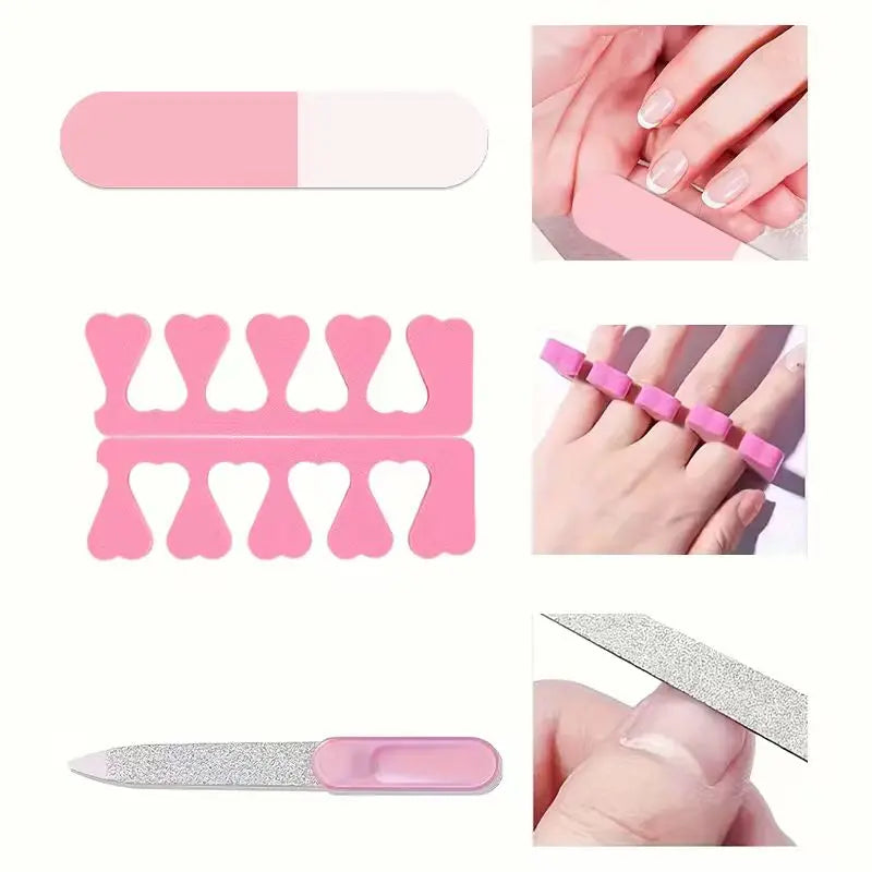 Complete set of nail tools, nail lamp+polishing machine+care tools can be DIY exclusive romantic nail art at home, nail kit tool