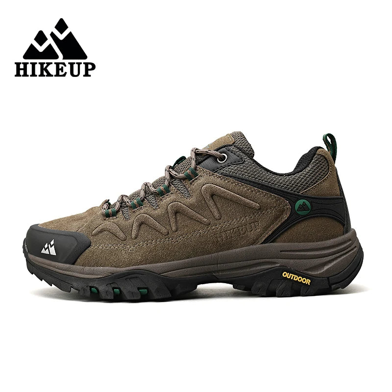 HIKEUP Leather Men Shoes for Men's Casual Shoes Fashion Waterproof Winter Luxury Designer Brand Work Boots Man Non-slip Sneakers