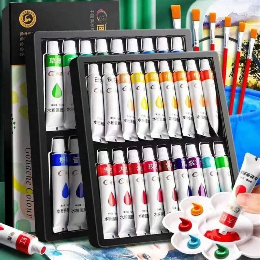 Acrylic paint set, 36 colors, each bottle 0.41 fluid ounces (12 ml), 36-color acrylic paints, non-fading, rich in color, suitabl Image principale du produit