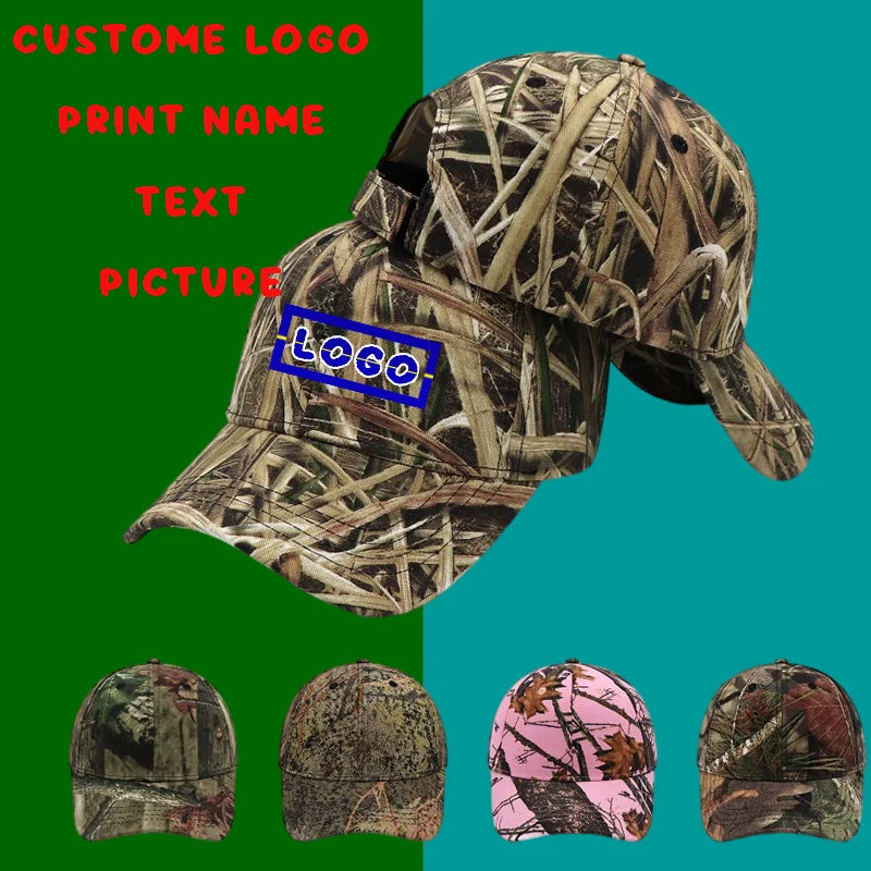 Custom Print Embroidery Outdoor Jungle Fishing Baseball Hat Cap Man Camouflage Hunting Hats Cotton Casquette Trucker Dad Caps Image principale du produit