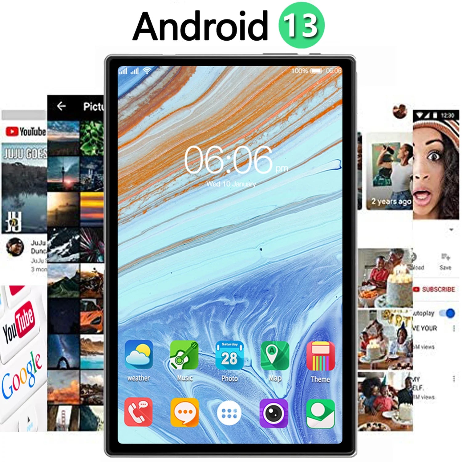 BDF Hot Sales New 10.1 Inch Tablets Octa Core 4GB RAM 64GB ROM Dual SIM Cards 3G Phone Call WiFi Bluetooth Google Play Tablet Pc