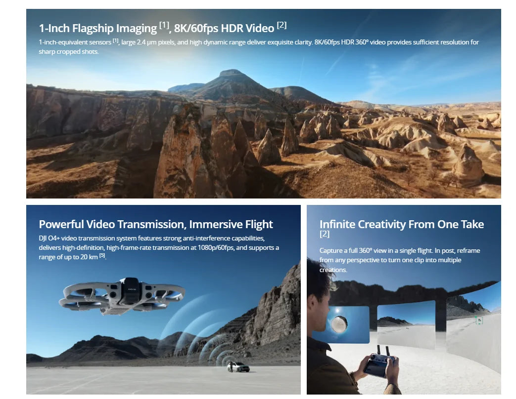 DJI Avata 360 360° Panoramic Drone 8K HDR Video 1-Inch Sensor Omnidirectional Obstacle Avoidance FPV RC Drone Avata 360