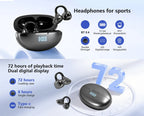 UYUXIO Clip Ear Open Earbuds BT 5.4 Headphones IPX7 Waterproof Headsets Clip on Earphones with Microphone for Sports Running