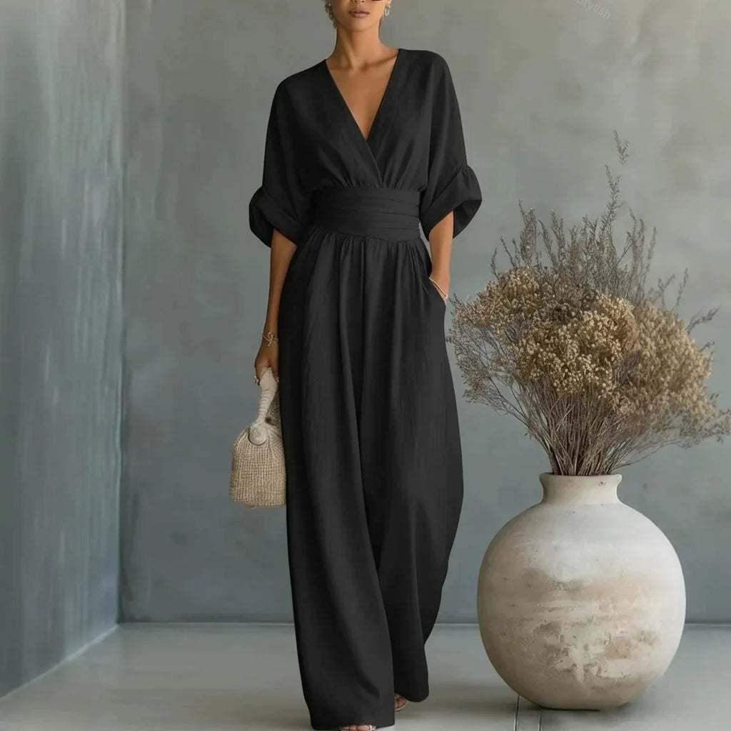 Solid Color Casual Loose Jumpsuits for Woman 2026 Summer Elegant Overalls Women's Jumpsuits And Rompers Bodysuit Female Clothes