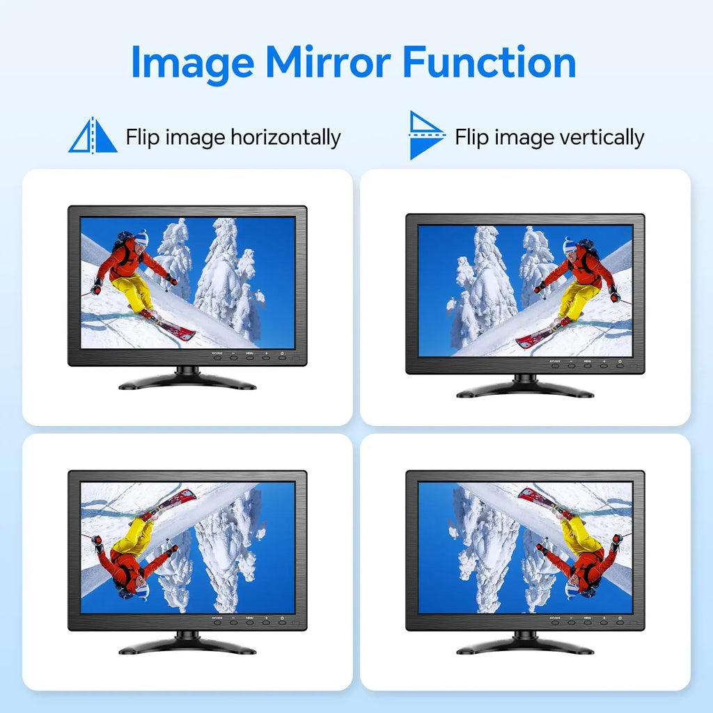 Eyoyo EM101AD 10-inch Security Monitor 1366x768 HD Resolution LCD Screen Desktop Monitor Supports Wall Mounted, HDMI VGA AV BNC USB Input, Built-in Speakers, Second Display for Computer PC CCTV Camera NVR
