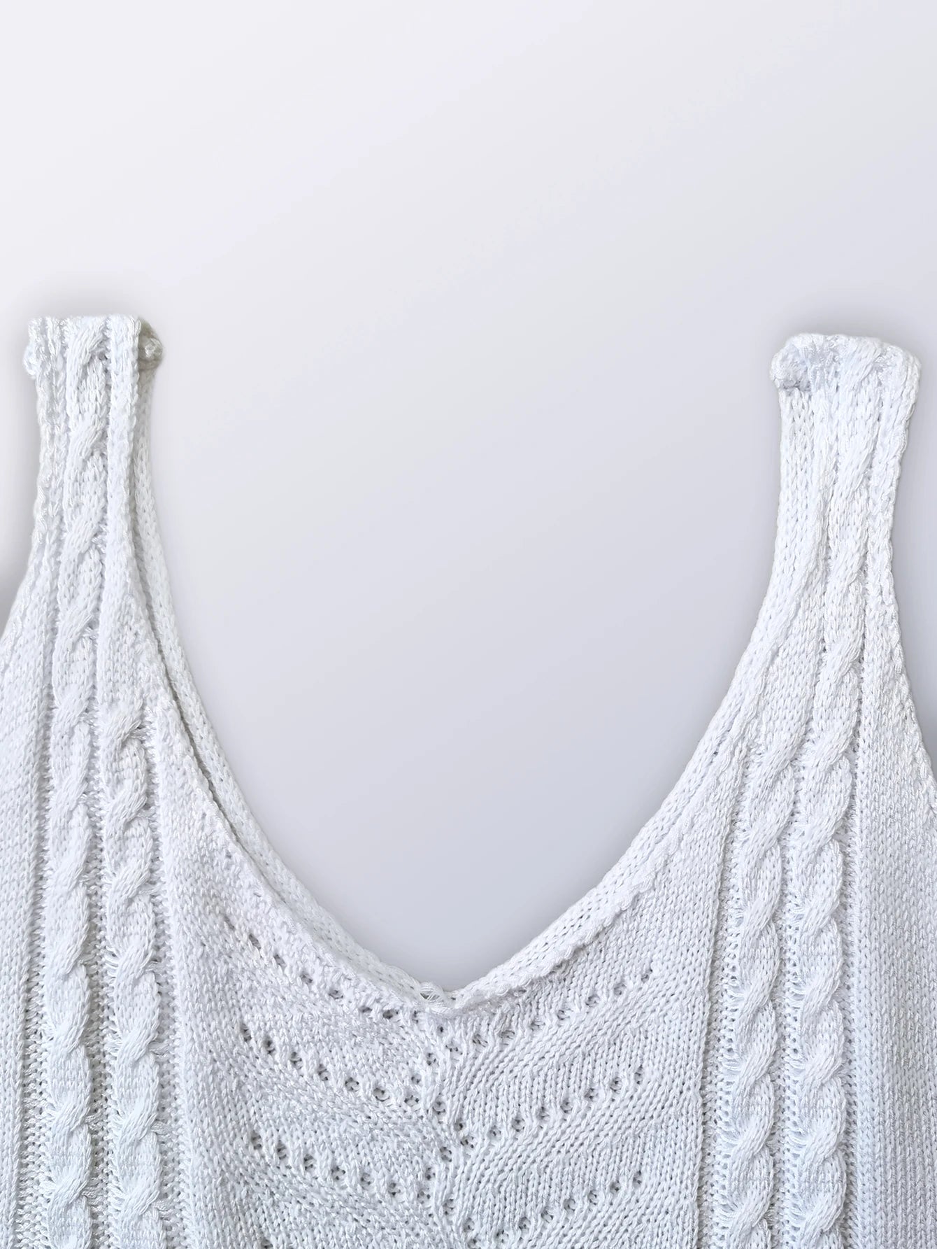 Spring Summer Casual V Neck Hollow Out Knitted Vest Solid Color Sleeveless Tops Orange Green White Khaki 2026 Women Clothes