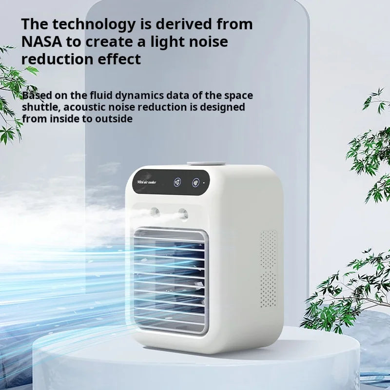 Mini USB Desk Fan Portable Quiet Cool Air Conditioner for Bedroom Home Use with Humidifying Spray Function Tabletop Fan