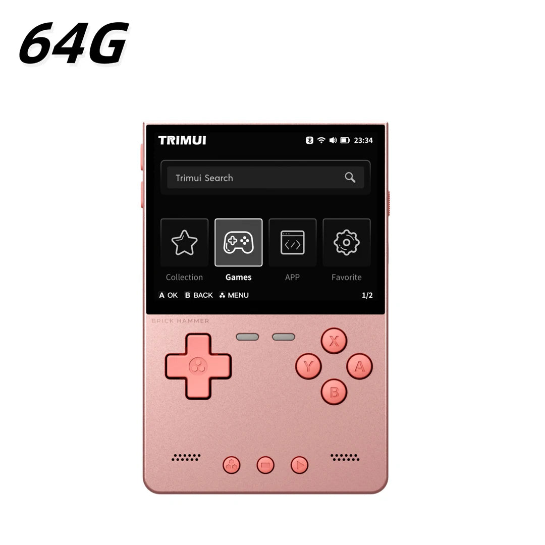 NEW TRIMUI BRICK Hammer Handheld Game Console 3.2'' IPS Screen Linux System Metal Body Key LED Lighting Free Key cap Gifts