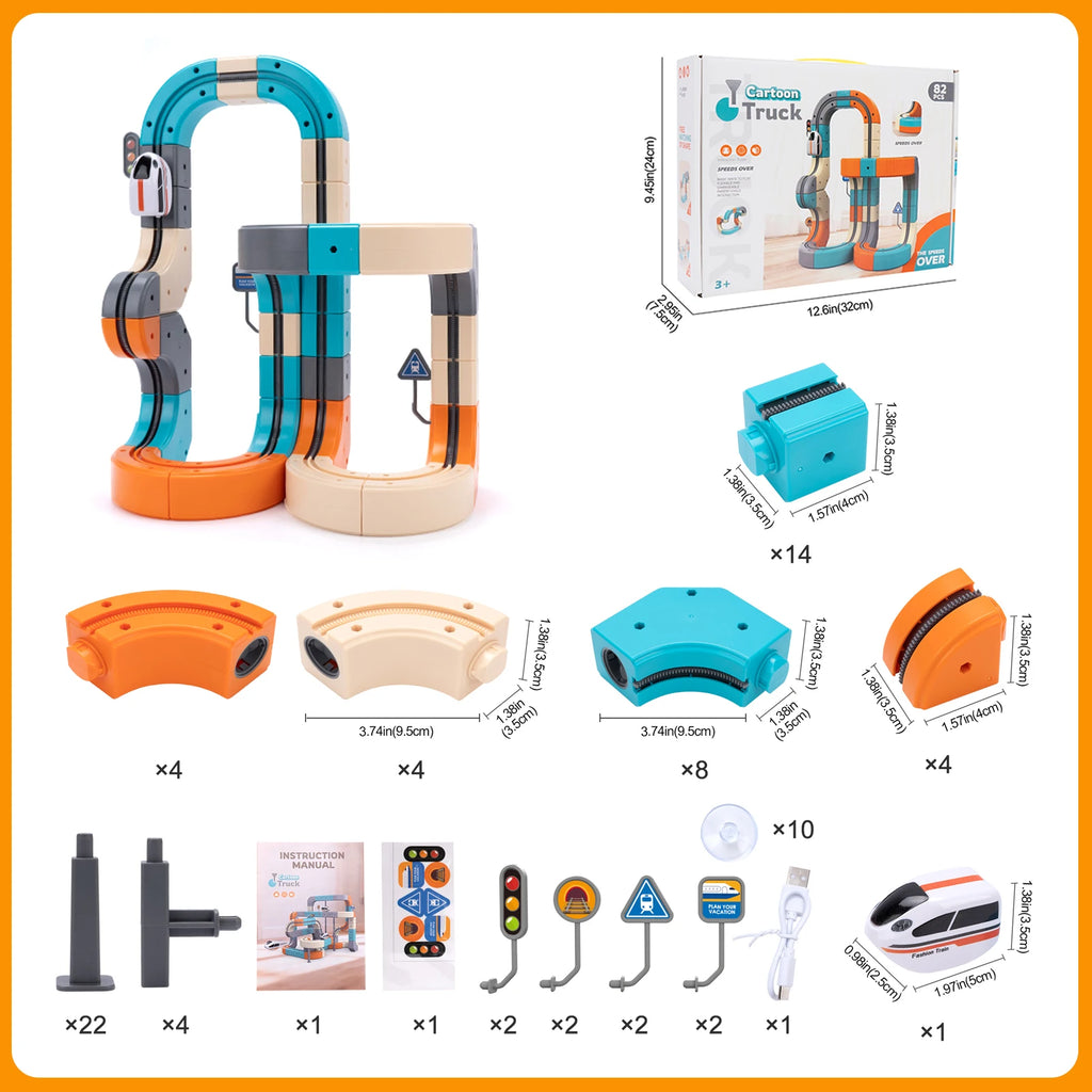 Kid Anti-Gravity Magnetic Attraction Track Train Changeable Magnetic Magic Rail Car Electric Train Building Toy for Kids Gifts