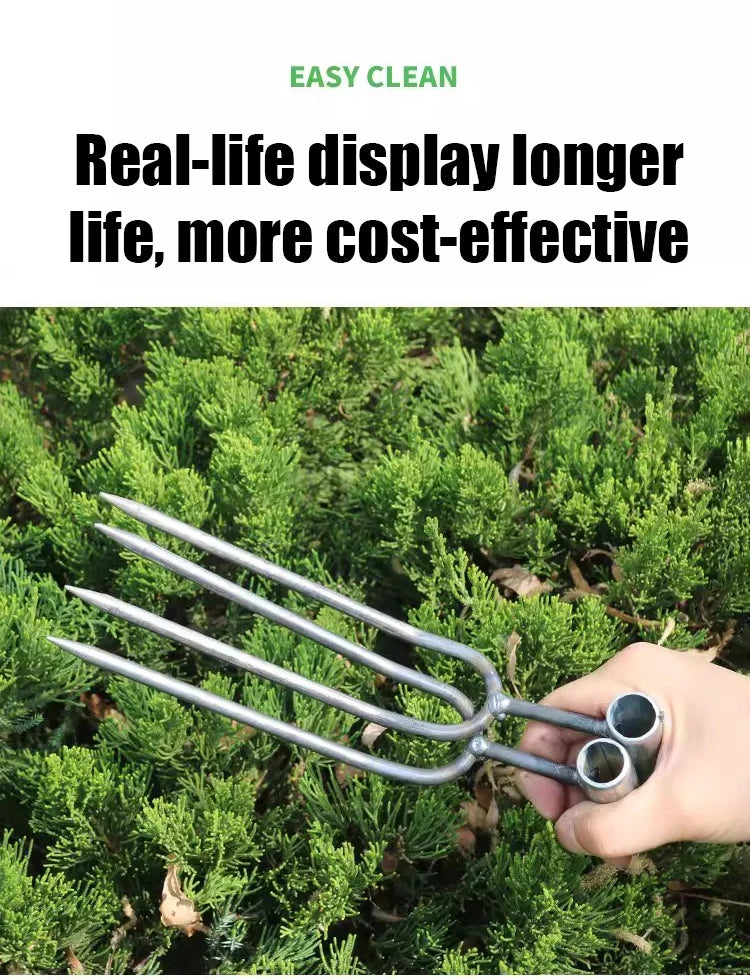Handheld Adjustable Gardening Two Teeth Fork Stainless steel multifunction Gardening Spade Fork