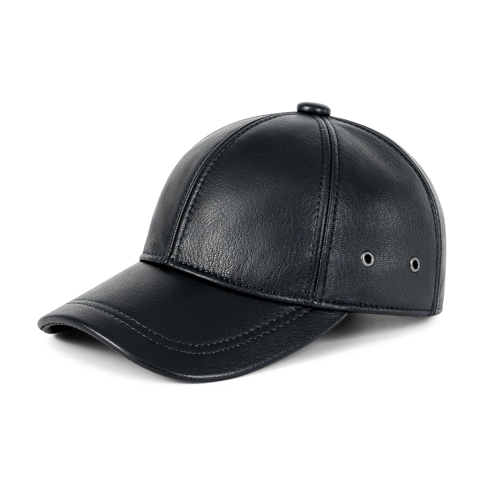 FEINION Men's Adjustable Baseball Cap Winter Driving Hunting Fishing Hat Genuine Leather Ivy Fashion Beret Flat Cap. Image principale du produit