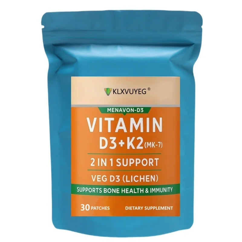 Vitamin D3 K2 | Vitamin K2 MK7 Patch for Bone & Heart Health | Vitamin D for women & men | vitamin k2 and d3 supplements