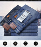 Wthinlee Business Men Jeans Casual Straight Stretch Fashion Classic Blue Black Work Denim Trousers Spring Summer Brand Clothing