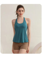 Two-piece Yoga Suit with Chest Pad with Fake Vest Sexy Running Training Beautiful Back Bra Pilates Fitness Sports Sleeveless Top