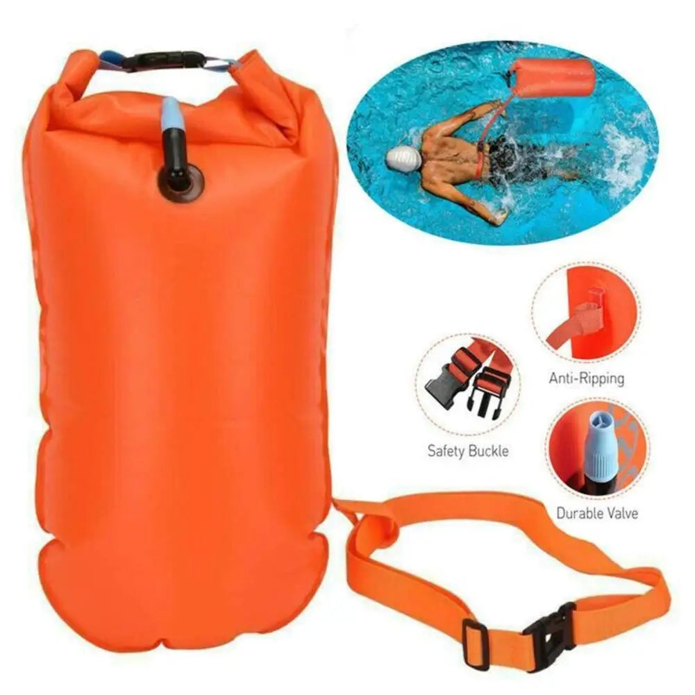 Inflatable Open Swimming Buoy Tow Lightweight Swimming Air Bag Storage With Waist Belt Water Sport Swimming Storage Float Tools Image principale du produit