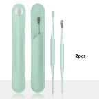 Double-headed spiral silicone ear cleaning swabs set - washable and reusable for ear wax removal and ear cleaning tools