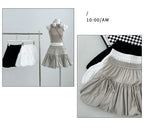 Sweet Bow Pleated Fluffy Skirts for Women Summer Korean Style Elastic Waist Lantern Skirt Woman Loose White A-Line Short Skirts