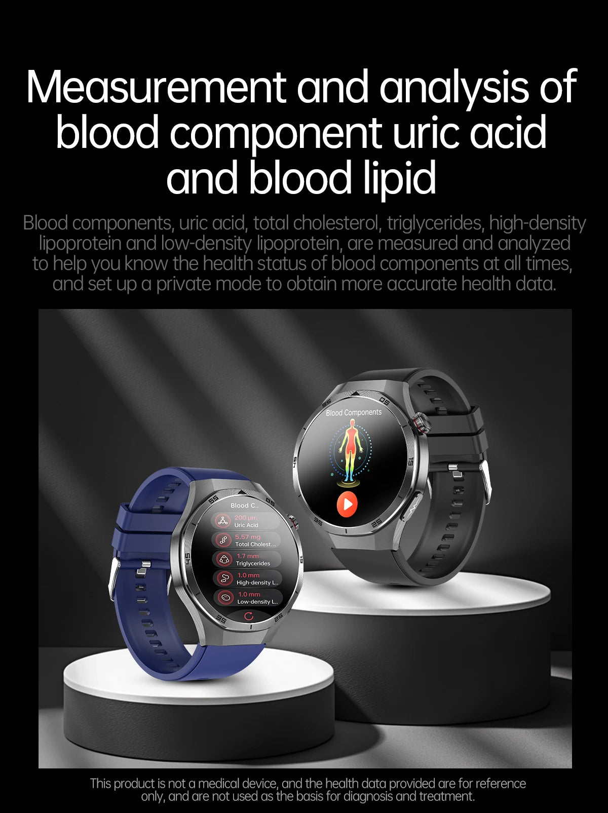 2026 New Nursing Grade ECG+PPG Smart Watch Health Analysis Blood pressure Lipids Uric acid Wireless HD Call Smartwatch Men Women