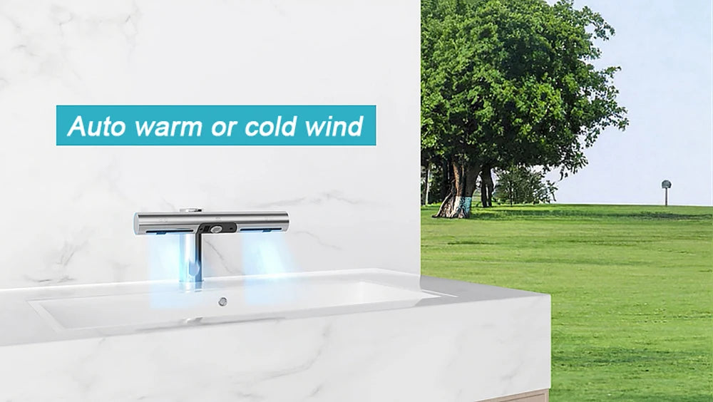 AIKE Airblade Tap Hand Dryer Automatic Bathroom Hand Washing and Drying Machine Washroom Faucets Air Tap Powerful Hand Dryer