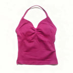 Gym Beautiful Open Back Bra Running Workout Impact Halter Longline Strappy Top Sports Yoga Vest Women's Fitness Tank Top