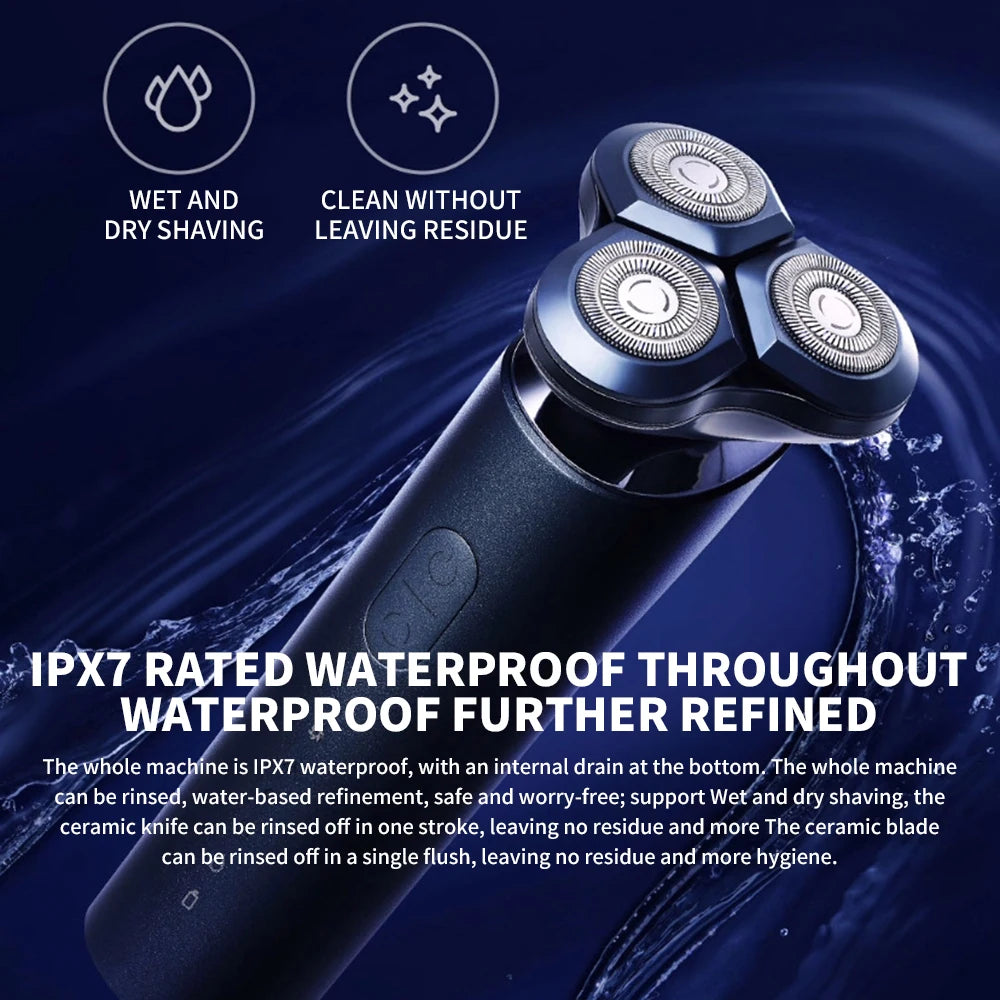 New MIJIA Electric Shaver S700 Portable Flex Razor 3 Head Shaving IPX7 Waterproof Washable Beard Trimmer Trimer Cutter 30 day