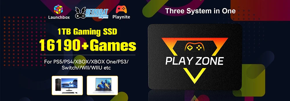 Launchbox 2T Game Hard Drive Disk for PS4/PS3/PS2/Wii/WiiU/GAMECUBE etc with 4200+ 3D/PC Games Portable Game Console For Laptop