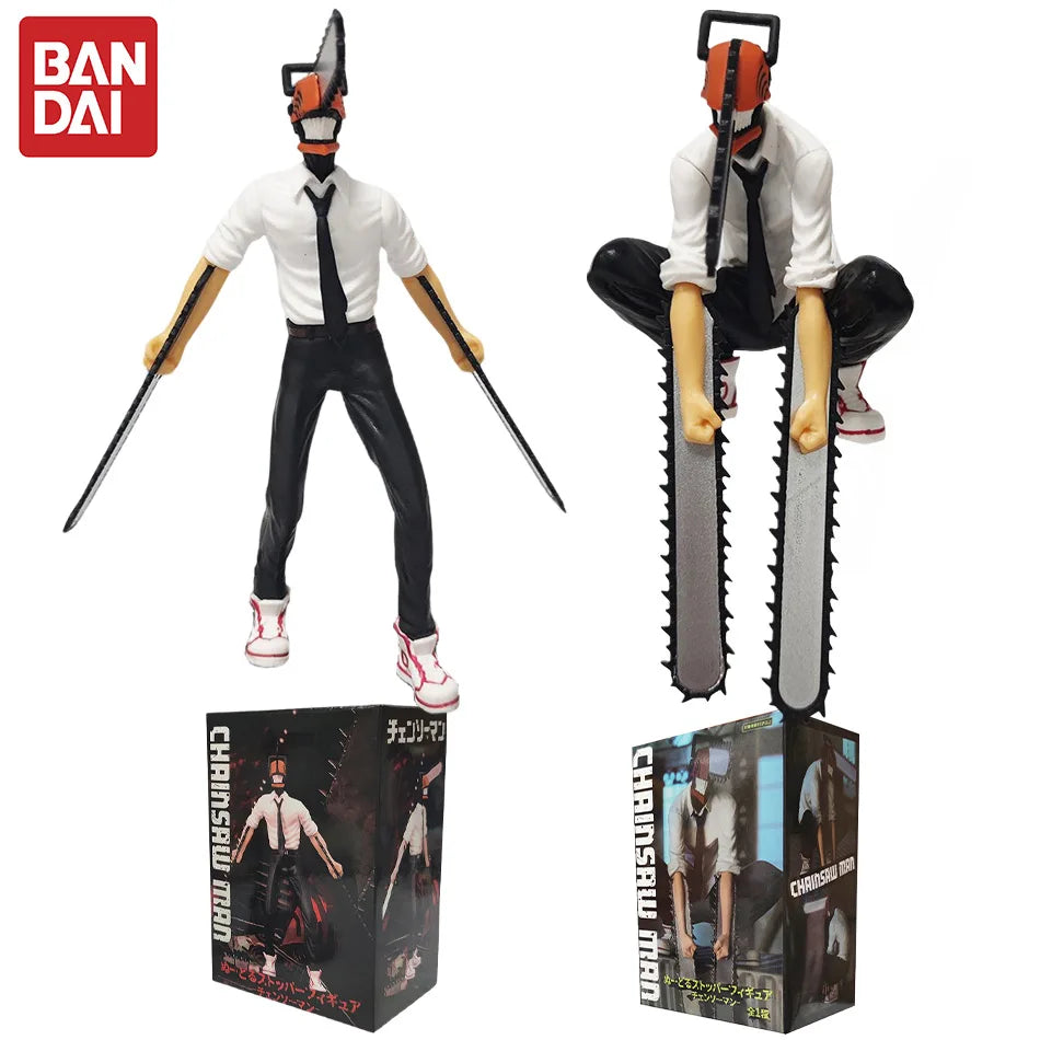 Anime Chainsaw Man Figure 2pcs Set Denji Action Figural 14-17cm Car Decoration Doll PVC Model Collection Toys Children Gifts Main image